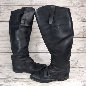 English Equestrian Paddock Boots Black Leather Made In USA Size 8.5